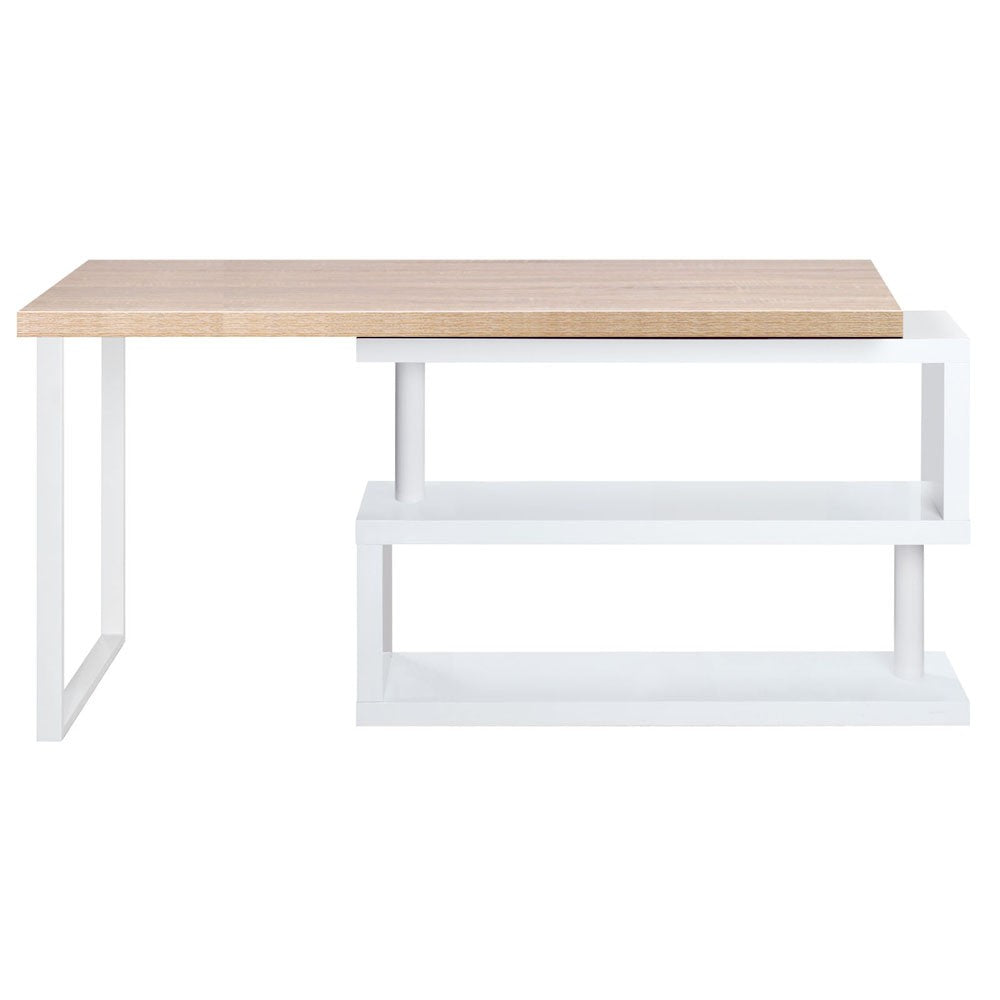 140cm Snack Shelf Desk - Oak & White - NA140SDK-OA