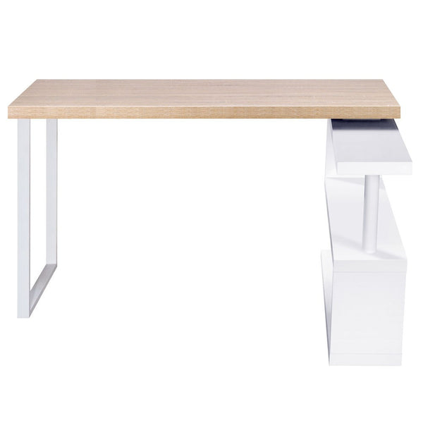 140cm Snack Shelf Desk - Oak & White - NA140SDK-OA