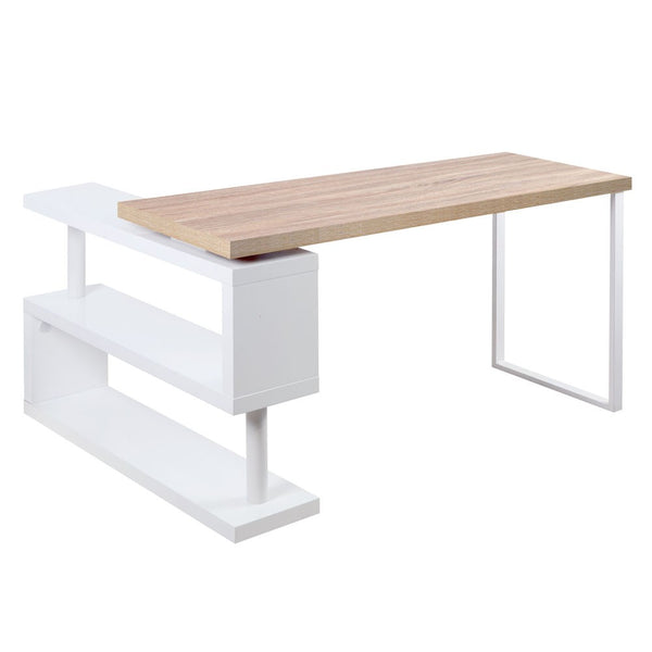 140cm Snack Shelf Desk - Oak & White - NA140SDK-OA