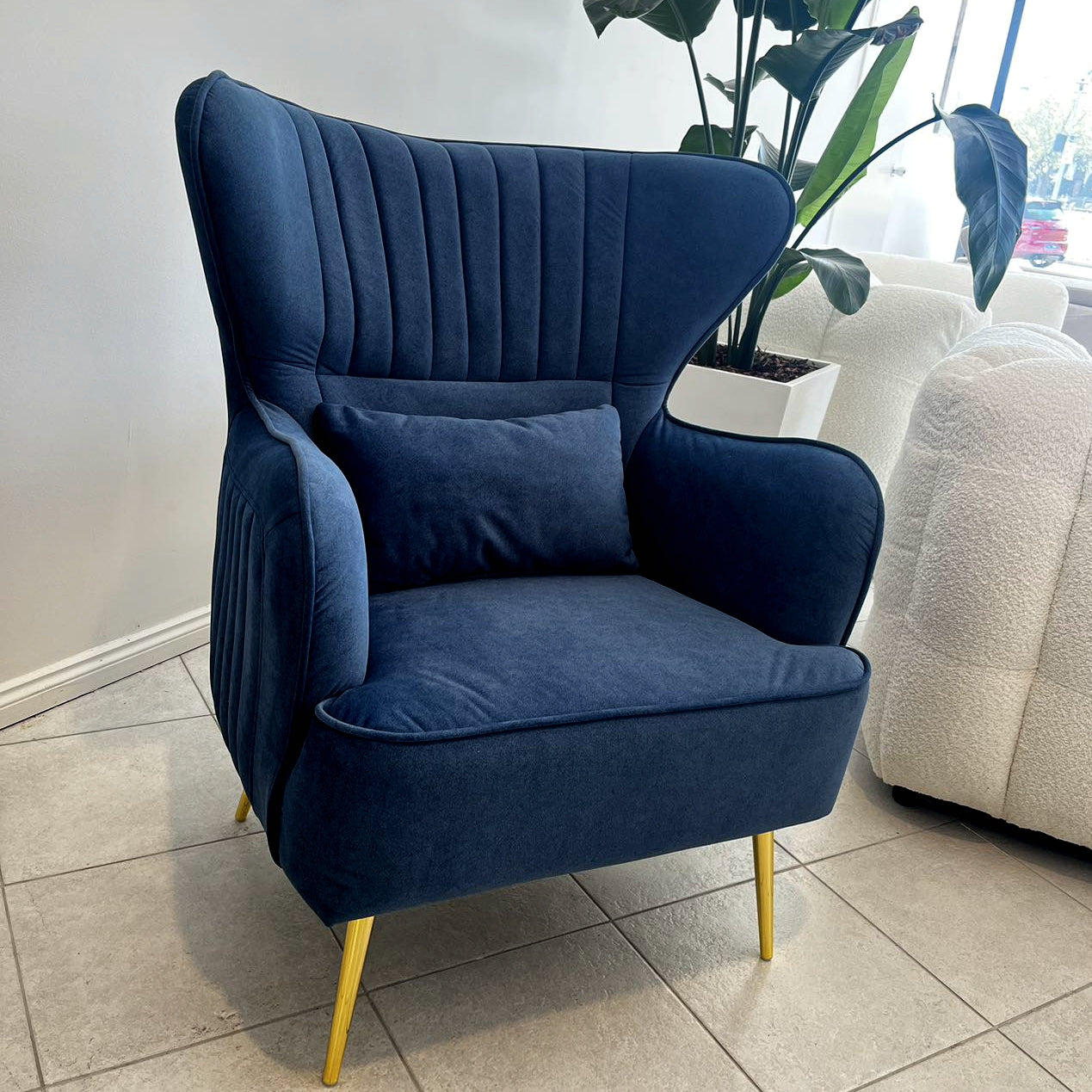 "CELINE" Accent Chairs Armchair with Ottoman -BU