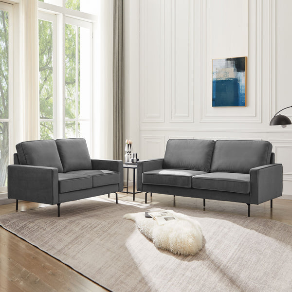 Anka Jessica Velvet sofa - Grey