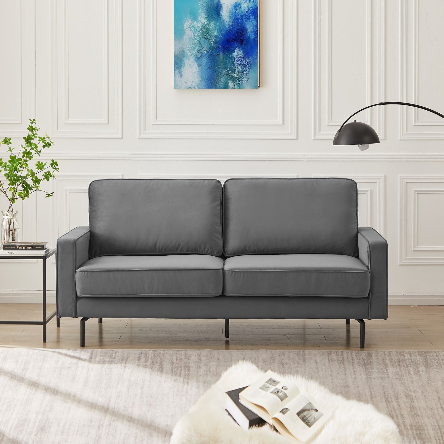 Anka Jessica Velvet sofa - Grey